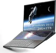 16 Inch Laptop With 14 Inch Auxiliary Screen, 16GB RAM, 1TB SSD, FHD Office Computer, 13600mAh Battery, W-10855M CPU, Windows 11, Dual Graphics Cards Support (AU Plug)