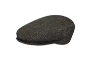Bailey Mens Lord Stripe Harringbone Ivy Flat Hat Made In Italy - Black Multi - L