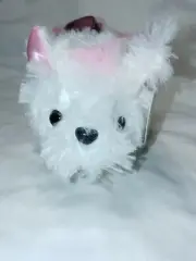 Tiny Treasures Puppy Dog Purse White Pink Bow Tutu Strap Hand Bag