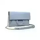 Moda Luxe Harper Crossbody Clutch Bag Light/Sky Blue Detachable Strap ~ NEW!!
