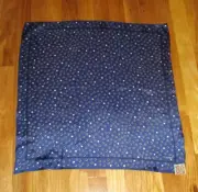 NWT Vintage ECHO Blue Black Polka Dot Silk Blend Square Scarf 21" Japan