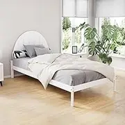 Artiss King Single Platform Bed Frame with Headboard, Wooden Timber Frames Beds Base Bedroom Room Decor Home Furniture White with Slat Support Under Bed Storage,for Kids Adult, Easy Assembly