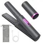 Cordless Hair Straighteners Curler 2 in 1, Mini Flat Iron A Portable Cordless...