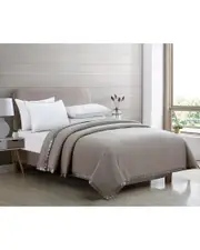 Melange Home 100% Merino Wool Blanket With Satin Border