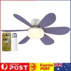 Ceiling Fan LED Lamp E27 Socket Fan Light Remote 42cm (Purple Crystal Shell) AU