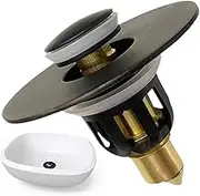 Bathroom Sink Drain Strainer,Pop Up Copper Sink Strainer | Bathroom Accessories for Toilet Restroom Kitchen Counter Pedestal Vanity Utility Commercial