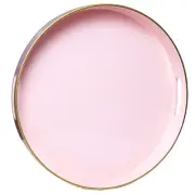 Round Pink Decorative Tray 13" Plastic Serving Table Tray with Handles for Br...