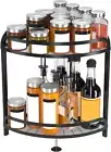 Spice Rack Organizer, 2 Tier Cabinet Corner Shelf, Kitchen Corner Shelf Countert