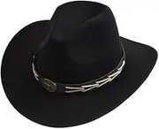 [ZJSCNBE] Winter Autumn Imitation Wool Felt Fedoras Hat for Men Women Vintage Western Cowboy Cowgirl Jazz Cap
