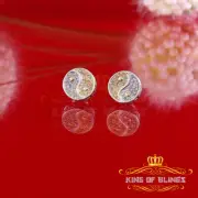 Silver White 0.20ct Hip Hop Men's & Women's Diamond Yin And Yung Round Earring