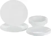 [CORELLE] Vitrelle Embossed Bella Faenza Dinnerware Set, White (18-Pieces)