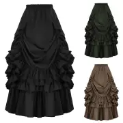 Rhinestone Skirt Women's Retro Gothic Skirt Long Skirts for Petite Women