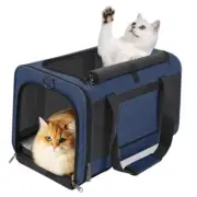 Dog Carrier Soft/Cat Crates Large Cat 20 to 25 pounds/Softsided Pet Car Navy