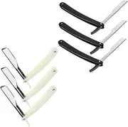 Healeved Safe Comfortable Manual Shaver for Men 6pcs Barber Kit Vintage Razor Eyebrow Trimmer Hair Shaving Tool Holder