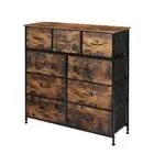 Levede Storage Cabinet Tower Chest of Drawers Dresser Tallboy 9 Drawers Brown