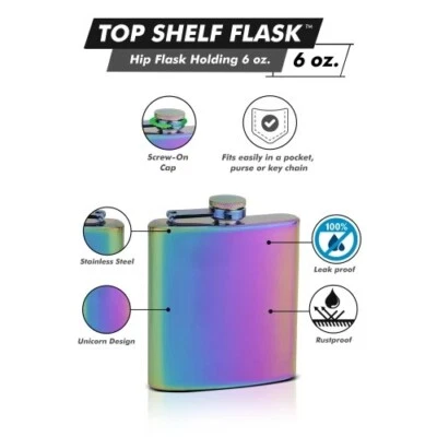 SET of 5!~6oz Rainbow PRIDE Hip Flasks!~YOU GET 5!