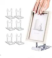 6 Pack Acrylic Book Stand for Display Adjustable Clear Book Display Holder Easel Stand Collector Display Stand for Home Office Back to School Comic Book Album CD Magazine Postcard Picture Artworks
