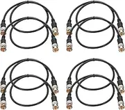 uxcell Power Cable 1.64Ft, 8 Pcs 10mm x 13mm RCA Male to Male Pigtail Barrel Plug Connector Cable for CCTV Security Camera Lighting Power Adapter, Black