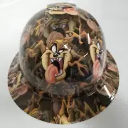 full brim hard hat custom hydro dipped IN TAZ TASMANIAN DEVIL NEW