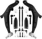12pcs Suspension Kit for Nissan Quest 2004-2009 Front Lower Control Arm And Ball Joints Sway Bar Links Inner Outer Tie Rod Ends w/Steering Boots, Suspension OEM Factory Replacement Part