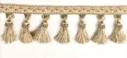 (SOLD BY THE YARD) Tassel Fringe Trim 3.5" for Drapery White Gold