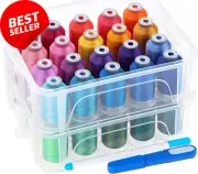 40 Brother Colors Embroidery Machine Thread, 500M Each, with Storage Box