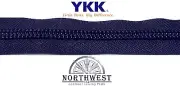 YKK Nylon Coil Zipper Tape # 10 Navy 25 yards with 25 Black Zipper Sliders