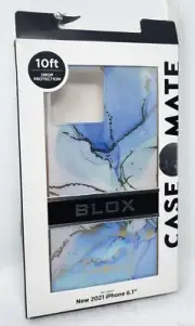 Case-Mate Blox Softshell Case for iPhone 13 Small Camera, Glacier Marble