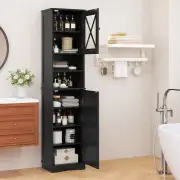 CostwayNarrow Tall Bathroom Freestanding Storage Cabinet with 5 Adjustable Shelves-Black