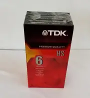 TDK 3 Pack HS Premium Quality 6 Hour VHS Video Cassette VCR Tapes New Sealed