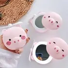 Mini Fan Pink Piggy USB Rechargeable Handheld Portable Makeup Mirror GXO L1X9