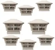 Solar Post Cap Light 8 Pcs 6x6 Solar Off White Color Square Fence Post Cap Light