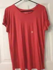 NWT Ann Taylor LOFT Short Sleeve Pullover Spice Rayon Top sz M