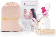 NatureBond Silicone Breastfeeding Manual Breast Pump Milk Saver Nursing Pump | All-in-1 Pump Strap, Stopper, Cover Lid, Carry Pouch, Air-Tight Vacuum Sealed in Hardcover Gift Box. BPA Free