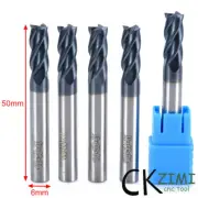 5Pcs 6mm CNC Carbide End Mill 4 Fultes Milling Cutter,Tungsten End Milling Bits