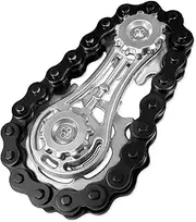 BEZANU Bike Chain Gear Toy, 1 PCS Cool Fidget Toy for Anxiety, Boredom, Stress Relieve (Black)
