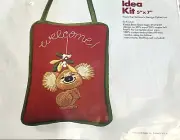 KOALA BEAR DOOR SIGN - COLUMBIA MINERVA CREWEL EMBROIDERY KIT - VTG, NEW