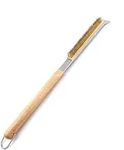 Pizza Oven Brush, 53.5cm Long Handle Pizza Oven Brush,Brass Wire Pizza Stone Cleaning Brush Clean Tools for Ovens,with Scraper, with Hanging Ring,for Outdoor Cooking Tool, Grill Utensils