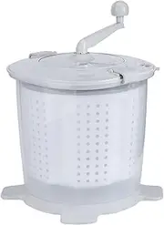 TREETDOBV Hand Crank Washing Machine, Mini Portable Manual Operation, Top Load, White, Spin Rinse Drain, Residential Use