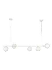 Helix 5 Light Bar Pendant in Textured Chalk with Frosted Opal Glass