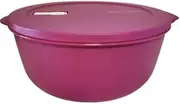 New Tupperware Large CrystalWave Microwave Container PLUS 4-qt / 4L Bowl Pink