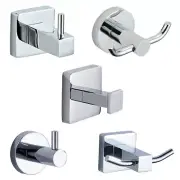Robe Coat Hooks Bathroom Towel Hooks Hanger Chrome Wall Mounted Stainless Steel