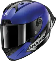 Shark Aeron GP Blank SP Helmet, black-blue, Size S for Men Black Blue