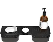 Sink Faucet Mat | Cuttable Opening Anti-Splash Faucet Water Catcher | Sponge Holder Sink Protector, Waterproof Sink Faucet Mat Splash Guard for Kitchen Bathroom Faucets Pochy