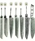 Chef Knife Blade Santoku Kiritsuke Bread Hammered Damascus Steel Blank Handle L