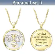 "Bee-lieve In Yourself" Personalised Granddaughter Pendant