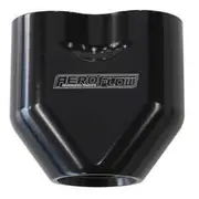 Aeroflow Billet 3 Port Y-Block with 2 x -8 ORB, 1 x -10 ORB Ports, Black Finish