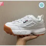 FILA DISRUPTOR 2 復古 經典LOGO 鋸齒鞋 白色焦糖底 限定款