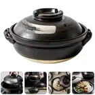 900ml Japanese Ceramic Hot Pot Donabe Casserole Earthenware Pot with Lid