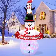LOMOHOO 6FT Christmas Inflatable Snowman Decorations, Blow Up Snowman Penguin...